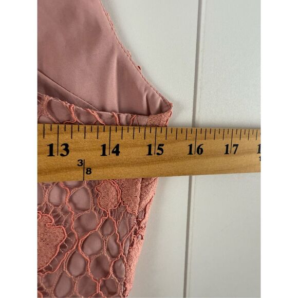 NBD x Revolve Halter Neck Floral Lace Overlay Mini Dress Women's Size XS Pink - Picture 6 of 8